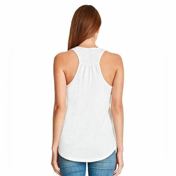 NWOT Next Level Apparel 6338 Women's Gathered Racerback Tank white XXLarge White - Picture 4 of 8